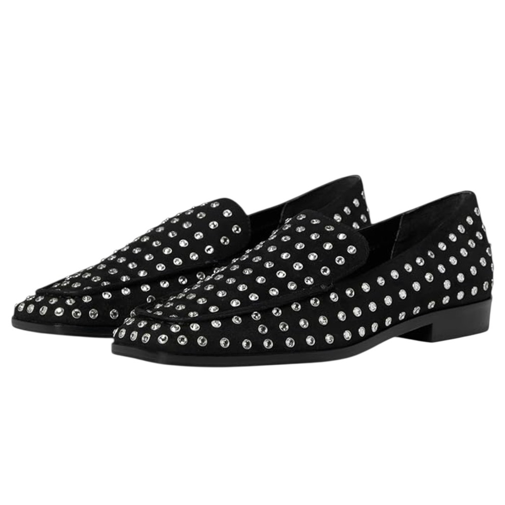 Dolce Vita Black Crystal Embellished Loafers